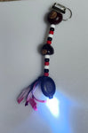 Sports Team Color Beaded Keychain w/LED Flashlight