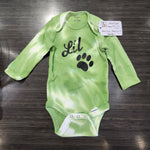 Li'l Paw Baby One Piece Long Sleeve, Green White and Black