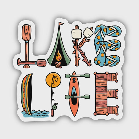 Lake Life Letter Sticker