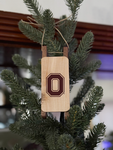 Ohio State Block O Wood Sled Ornament