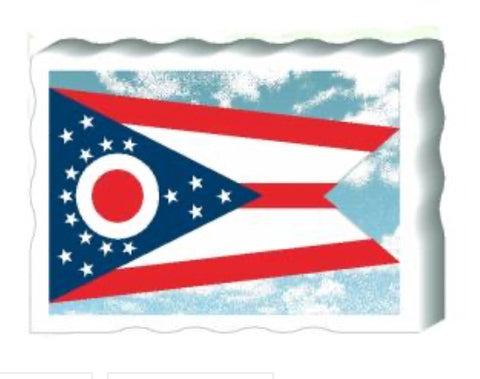 State Flag of Ohio Post Card Wood Shelf Sitter