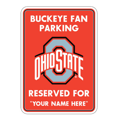 Personalized Ohio State Parking Pass Wood Shelf Sitter