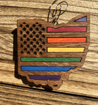 State of Ohio Pride Multilayered Wood Ornament