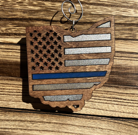 State of Ohio  Peace Officer Multilayered Wood Ornament