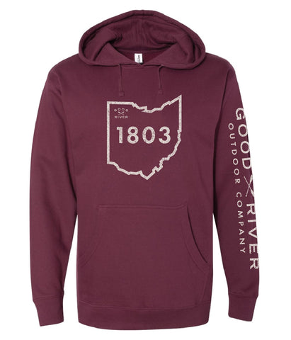 Ohio 1803 Hoodie Burgandy