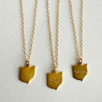 Ohio Stamped Necklace - Gold