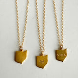 Ohio Stamped Necklace - Gold