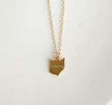 Ohio Stamped Necklace - Gold