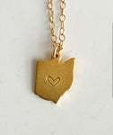 Ohio Stamped Necklace - Gold