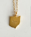 Ohio Stamped Necklace - Gold