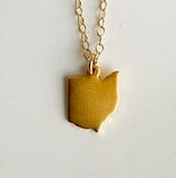 Ohio Stamped Necklace - Gold