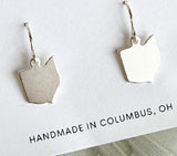 Ohio Shaped Hook Earrings - Silver or Gold