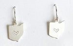 Ohio Shaped Hook Earrings - Silver or Gold