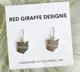 Ohio Shaped Hook Earrings - Silver or Gold