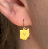 Ohio Shaped Hook Earrings - Silver or Gold