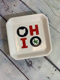 O-HI-O Small Ceramic Geometric Plate