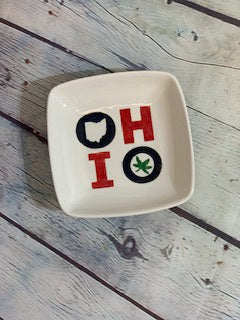 O-HI-O Small Ceramic Square Dish