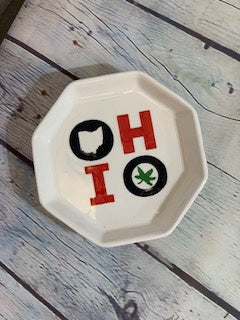 O-HI-O  Ceramic Hexagon Dish