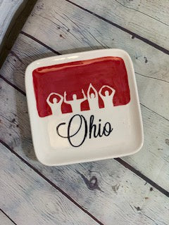 Ohio Fans Medium Ceramic Sushi Dish