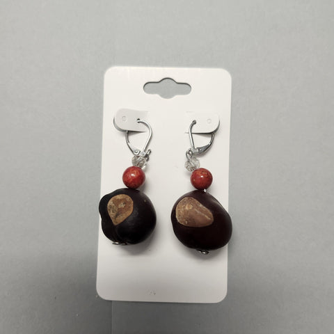 Buckeye Nut Dangle Earrings