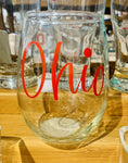 Script Ohio Wine Glass