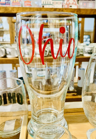 Script Ohio Beer Glass