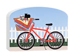 Quilt Bike with Quilt In Basket Wood Shelf Sitter